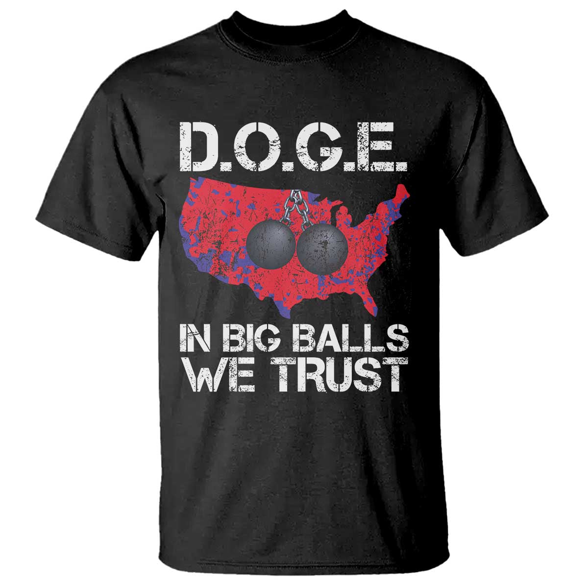 DOGE In Big Balls We Trust 2025 T Shirt Vintage American Map