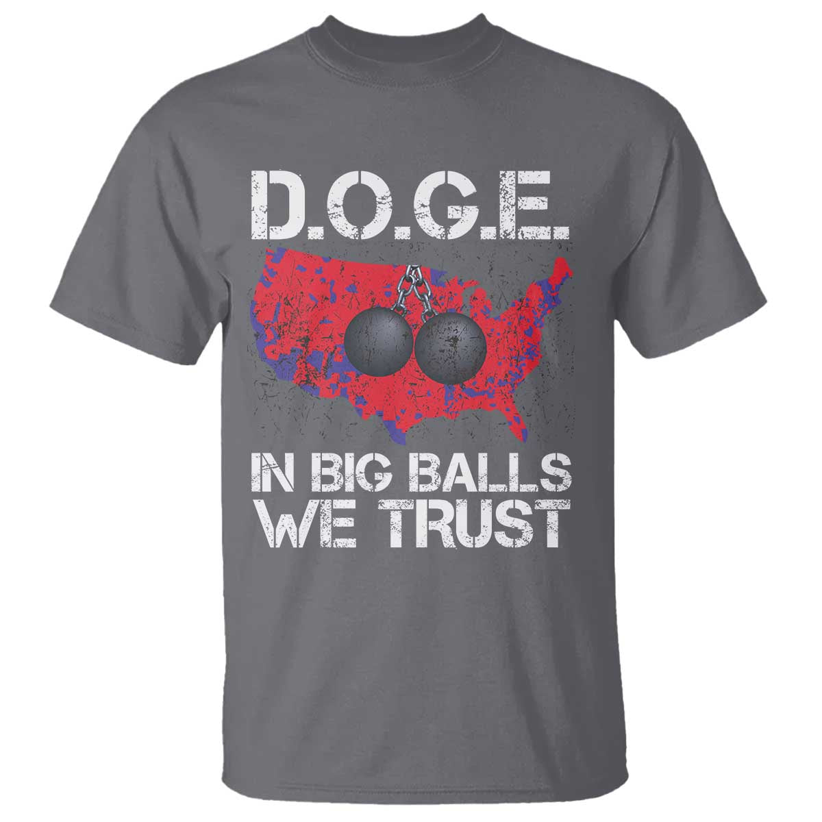 DOGE In Big Balls We Trust 2025 T Shirt Vintage American Map