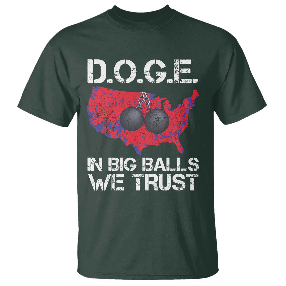 DOGE In Big Balls We Trust 2025 T Shirt Vintage American Map