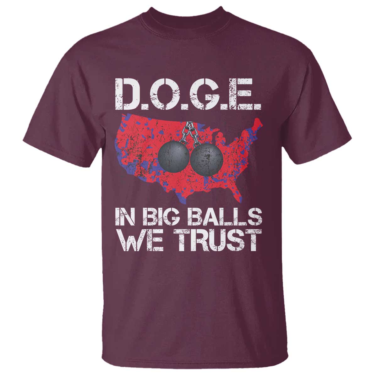 DOGE In Big Balls We Trust 2025 T Shirt Vintage American Map
