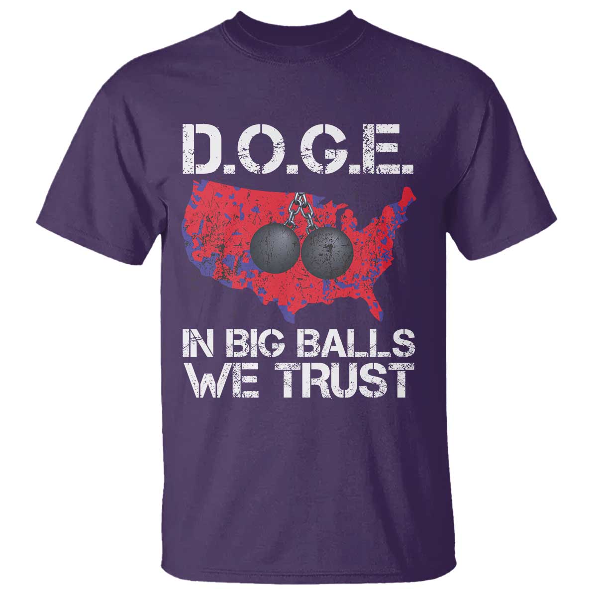 DOGE In Big Balls We Trust 2025 T Shirt Vintage American Map