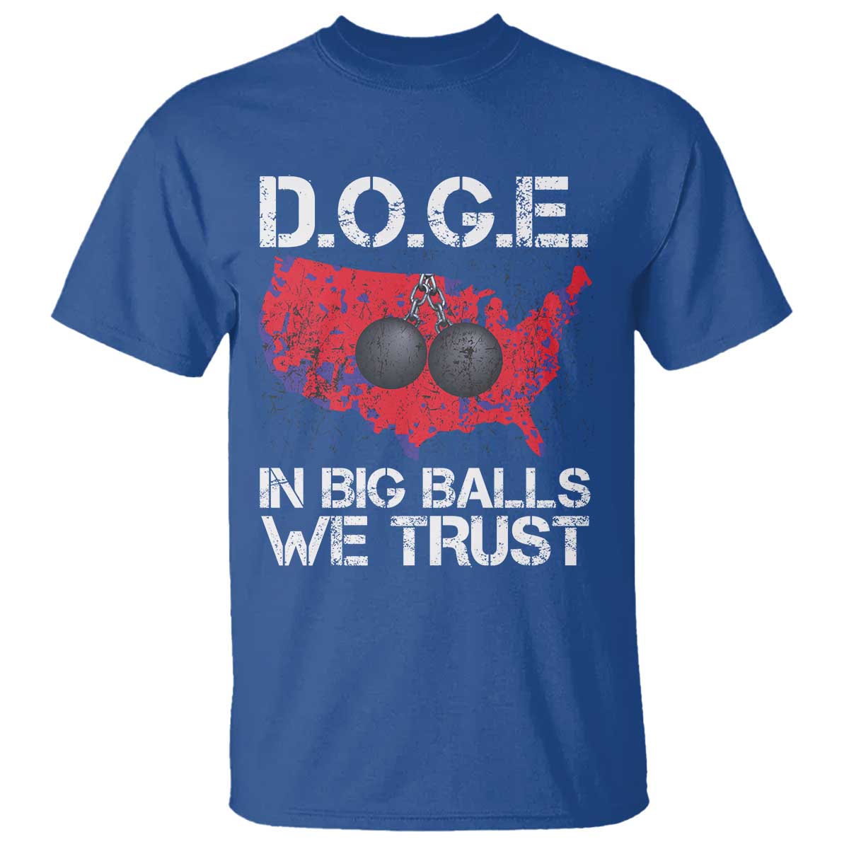DOGE In Big Balls We Trust 2025 T Shirt Vintage American Map