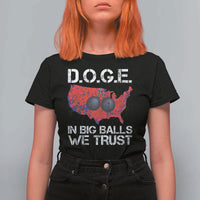 DOGE In Big Balls We Trust 2025 T Shirt For Women Vintage American Map