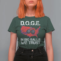 DOGE In Big Balls We Trust 2025 T Shirt For Women Vintage American Map