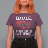 DOGE In Big Balls We Trust 2025 T Shirt For Women Vintage American Map