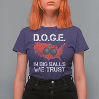 DOGE In Big Balls We Trust 2025 T Shirt For Women Vintage American Map