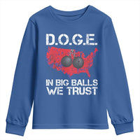 DOGE In Big Balls We Trust 2025 Youth Sweatshirt Vintage American Map