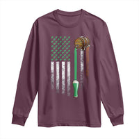 Funny St Patrick's Day Irish Beer Drinking Long Sleeve Shirt Vintage Irish American Flag