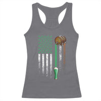 Funny St Patrick's Day Irish Beer Drinking Racerback Tank Top Vintage Irish American Flag