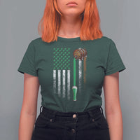 Funny St Patrick's Day Irish Beer Drinking T Shirt For Women Vintage Irish American Flag