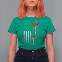 Funny St Patrick's Day Irish Beer Drinking T Shirt For Women Vintage Irish American Flag