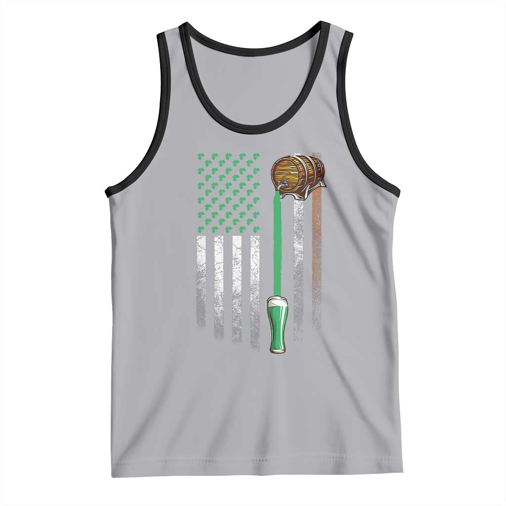 Funny St Patrick's Day Irish Beer Drinking Tank Top Vintage Irish American Flag
