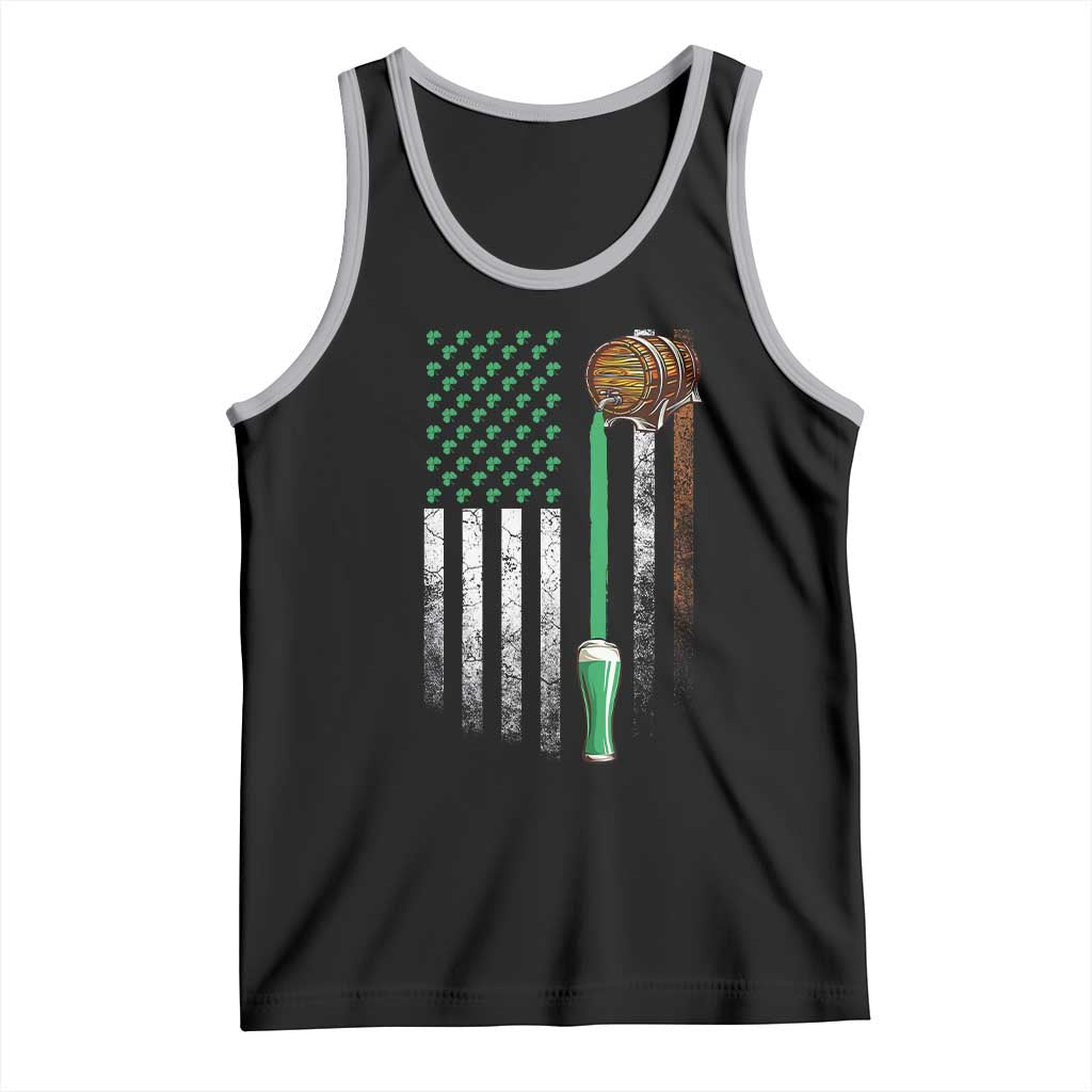 Funny St Patrick's Day Irish Beer Drinking Tank Top Vintage Irish American Flag