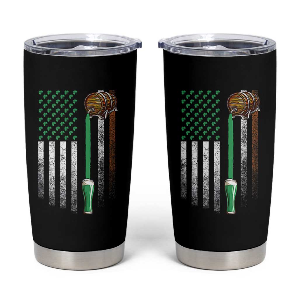Funny St Patrick's Day Irish Beer Drinking Tumbler Cup Vintage Irish American Flag - Wonder Print Shop