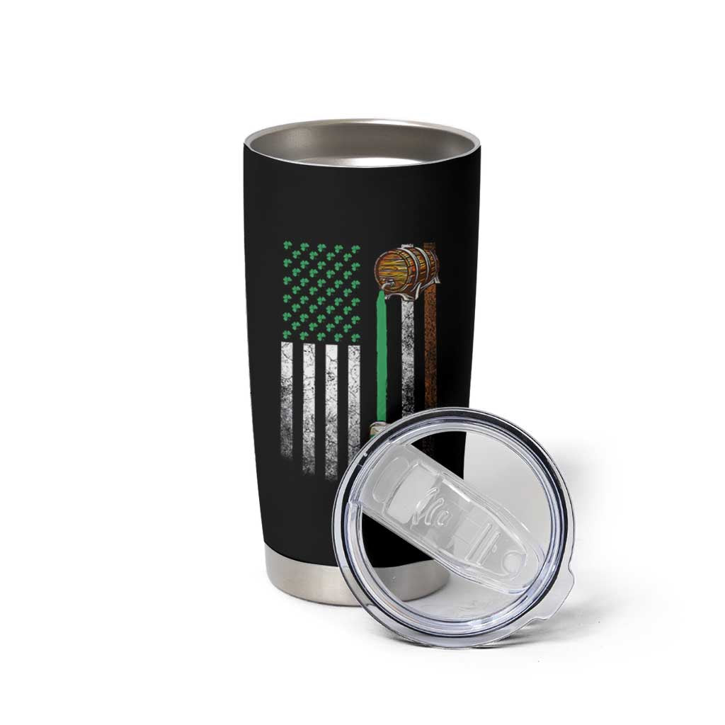 Funny St Patrick's Day Irish Beer Drinking Tumbler Cup Vintage Irish American Flag - Wonder Print Shop