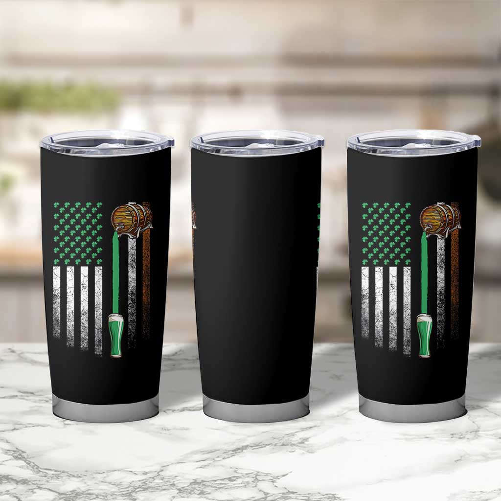 Funny St Patrick's Day Irish Beer Drinking Tumbler Cup Vintage Irish American Flag - Wonder Print Shop