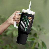 Funny St Patrick's Day Irish Beer Drinking Tumbler With Handle Vintage Irish American Flag - Wonder Print Shop