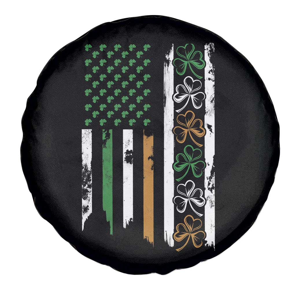 Funny Irish American Vintage Shamrock Flag Spare Tire Cover
