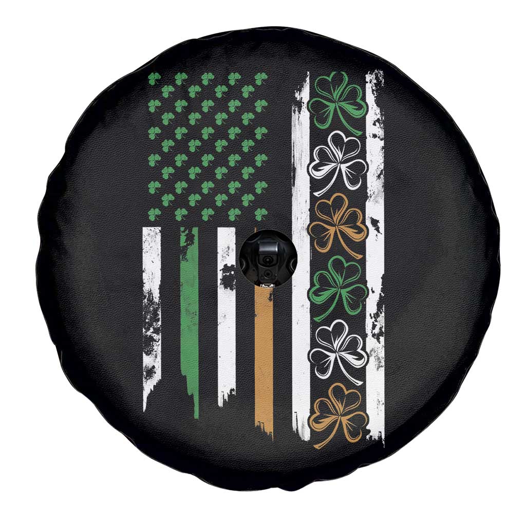 Funny Irish American Vintage Shamrock Flag Spare Tire Cover