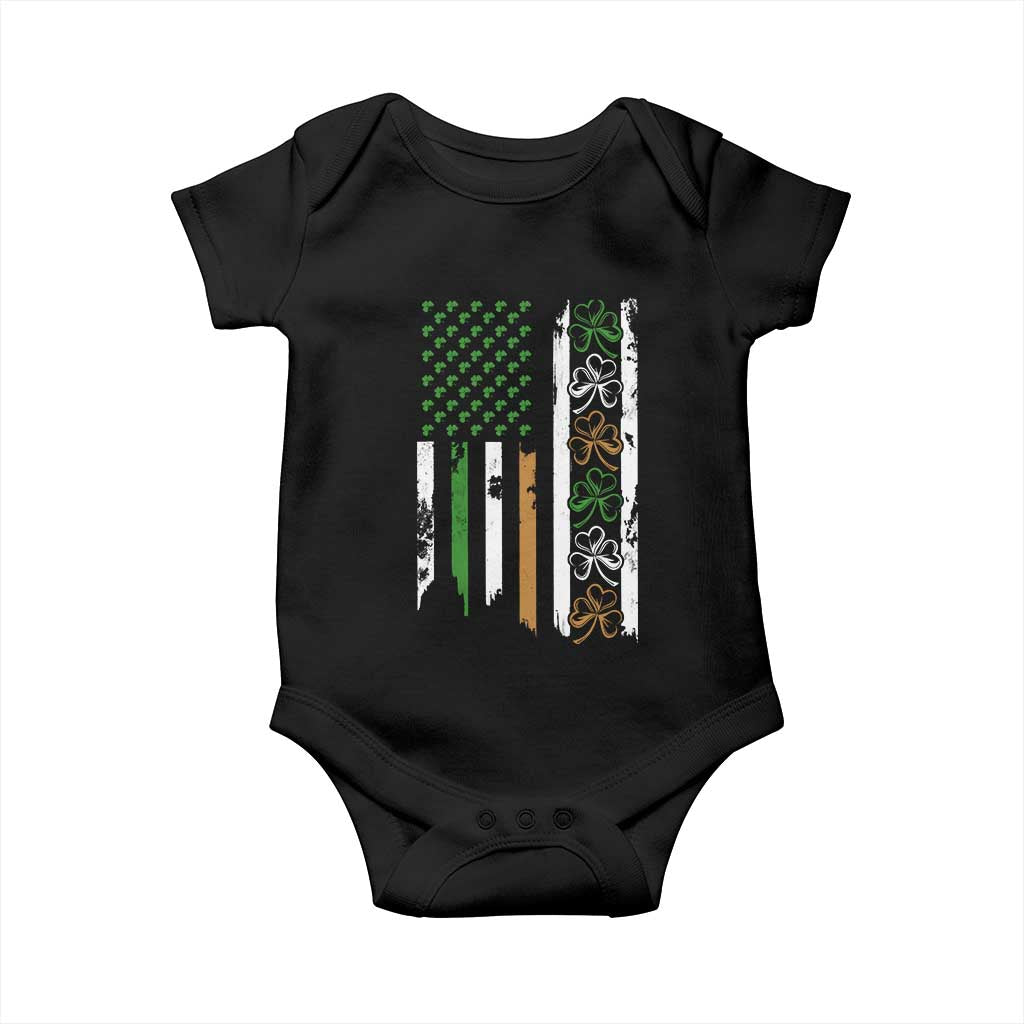 Funny Irish American Vintage Shamrock Flag Baby Onesie