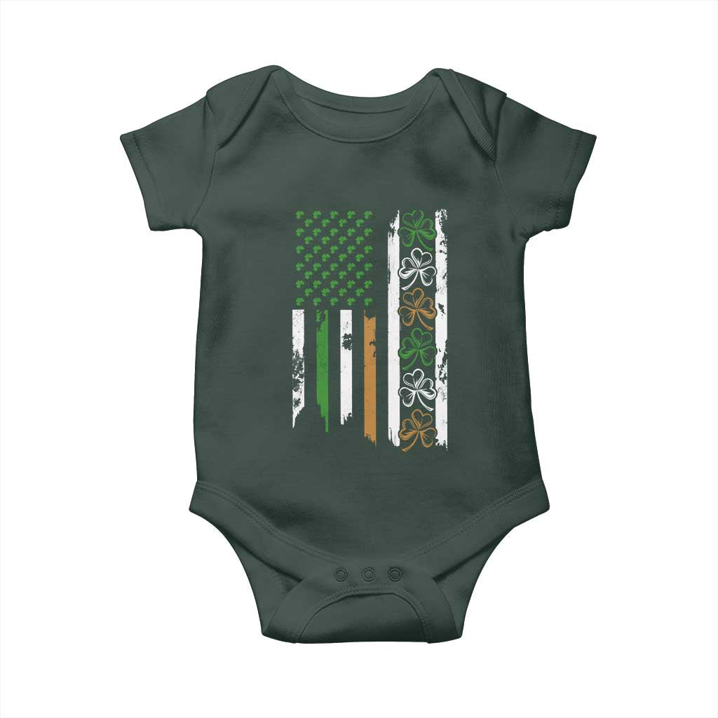 Funny Irish American Vintage Shamrock Flag Baby Onesie