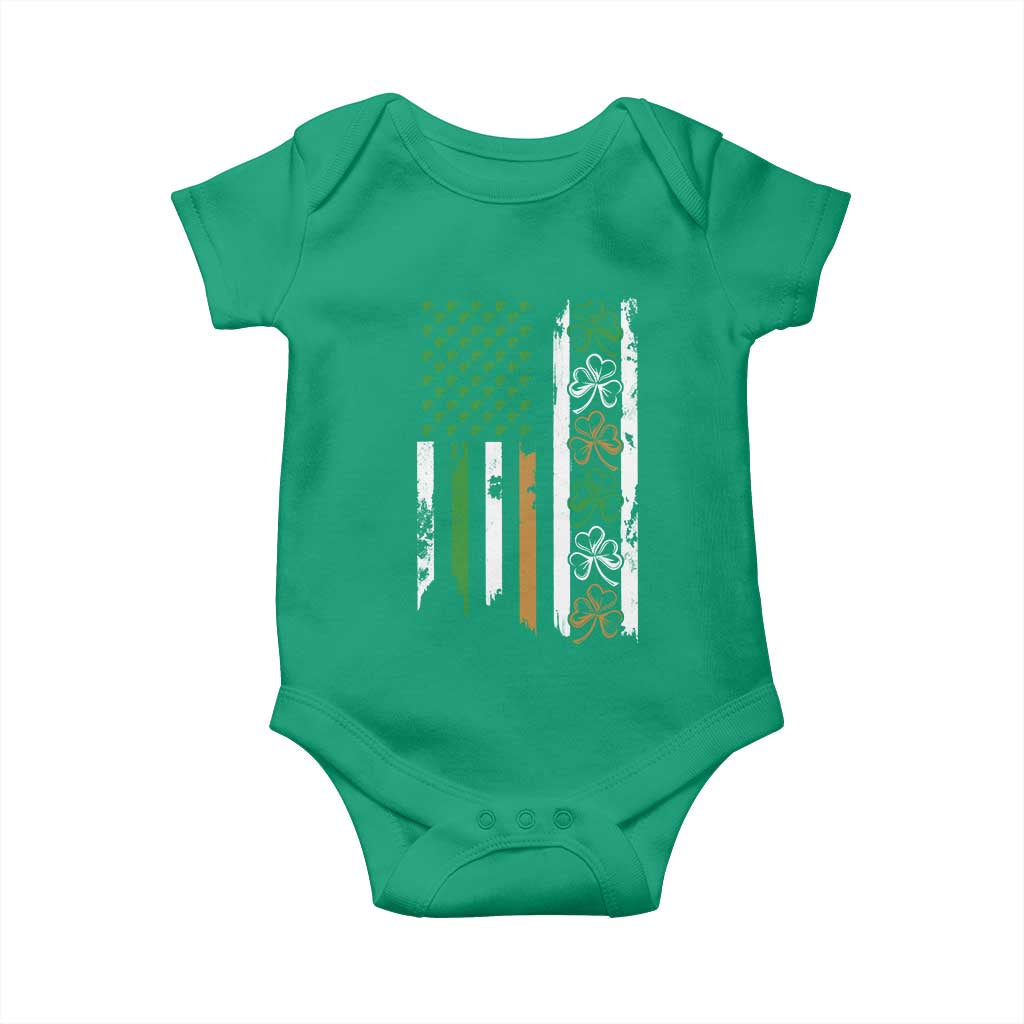 Funny Irish American Vintage Shamrock Flag Baby Onesie