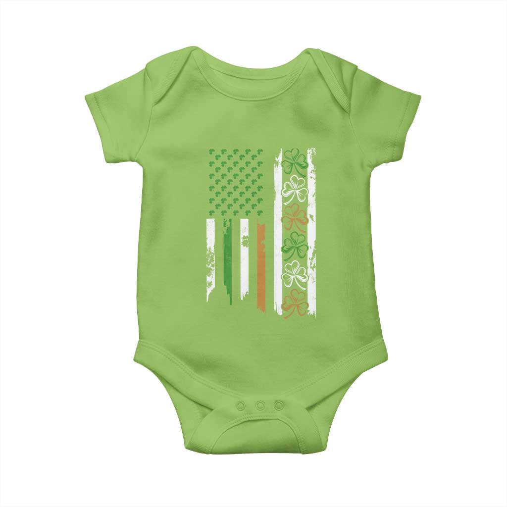 Funny Irish American Vintage Shamrock Flag Baby Onesie