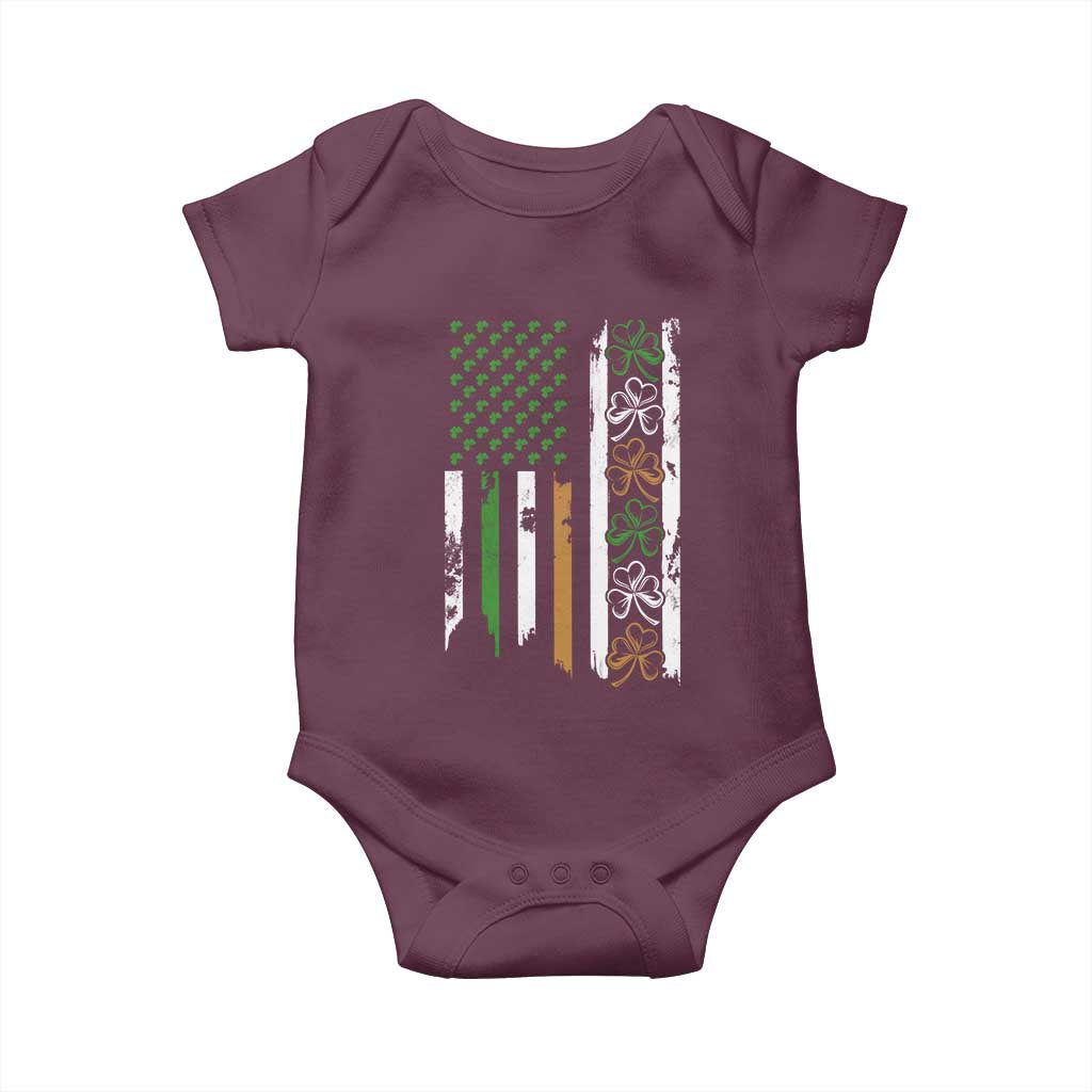 Funny Irish American Vintage Shamrock Flag Baby Onesie