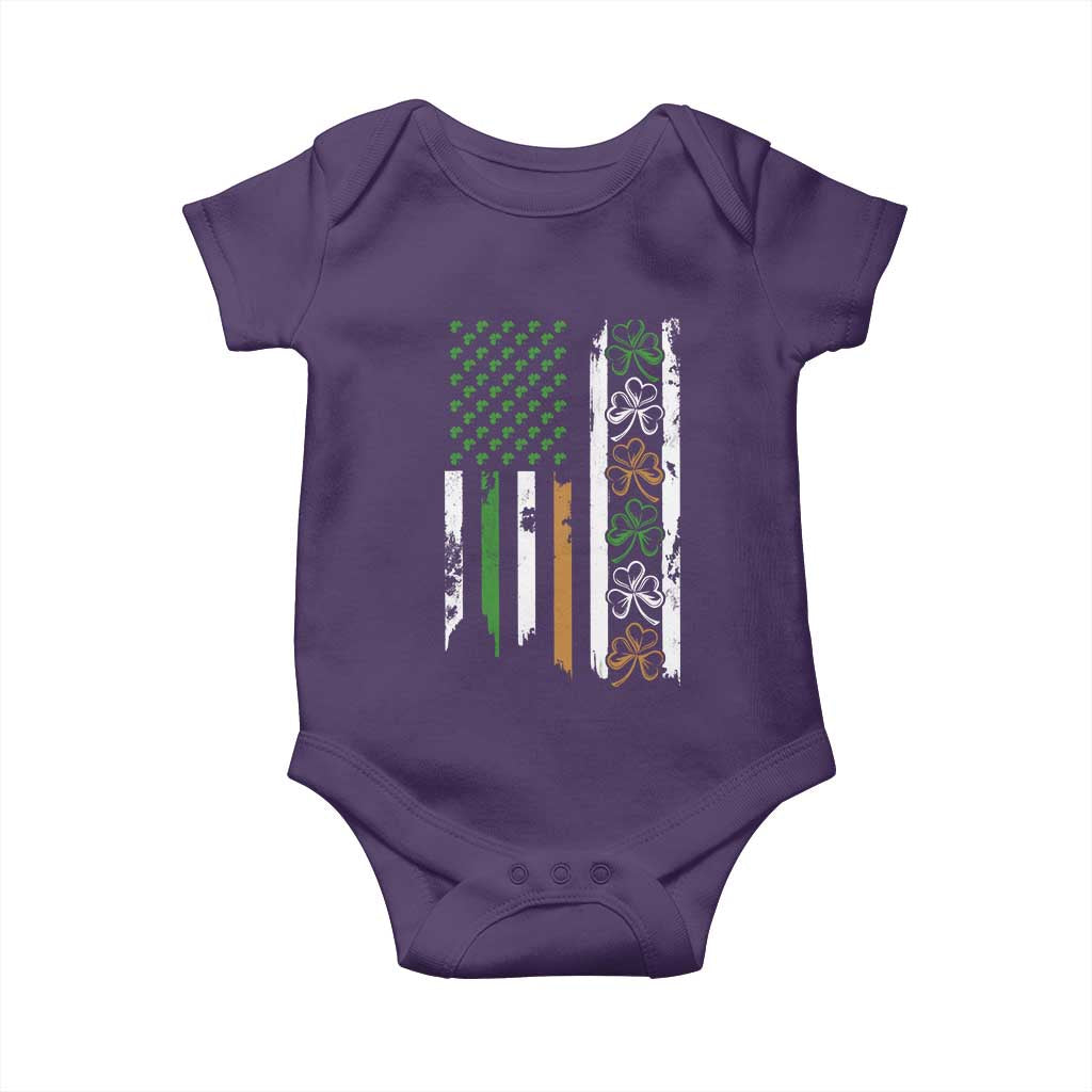 Funny Irish American Vintage Shamrock Flag Baby Onesie