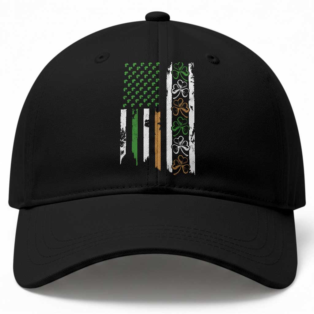 Funny Irish American Vintage Shamrock Flag Baseball Cap