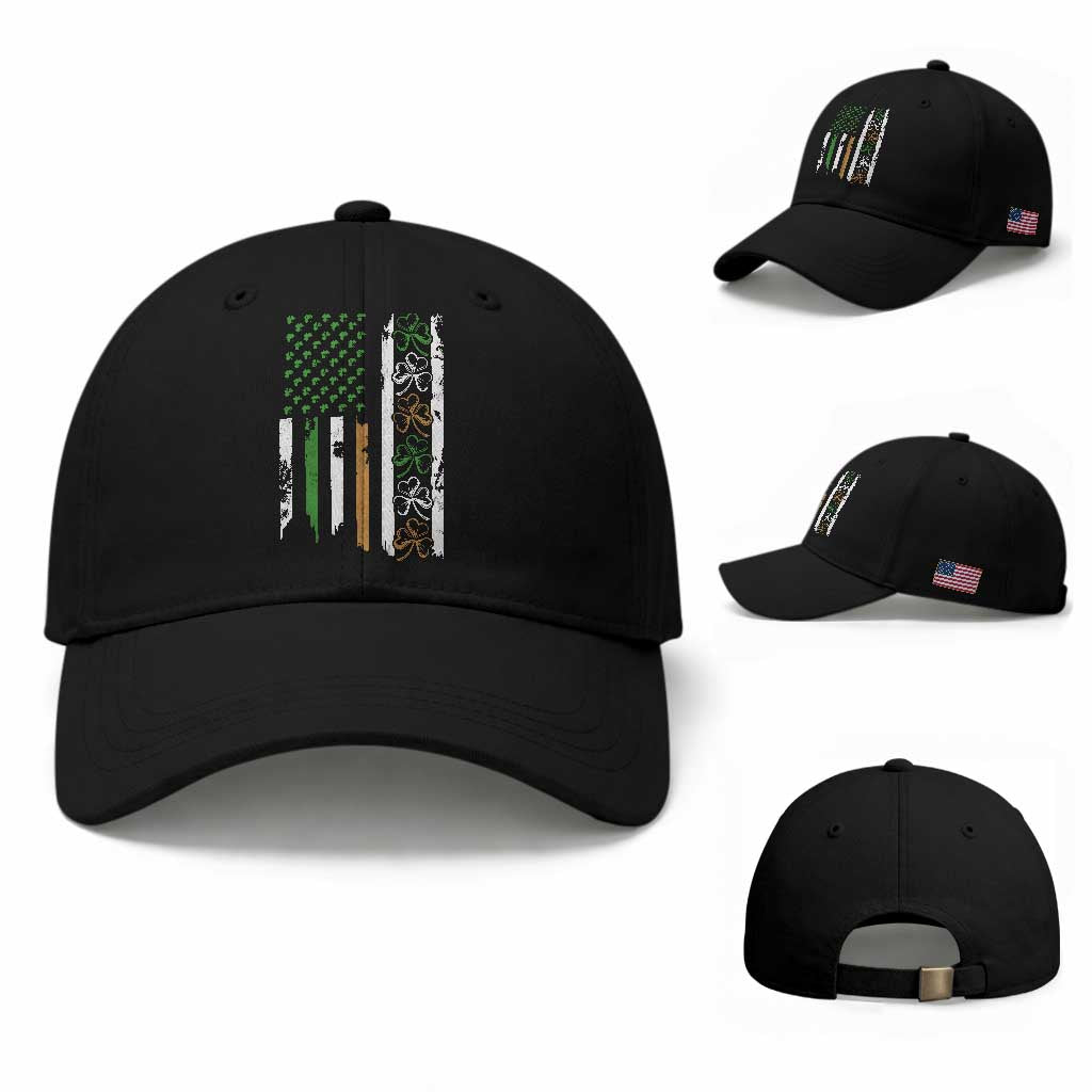 Funny Irish American Vintage Shamrock Flag Baseball Cap