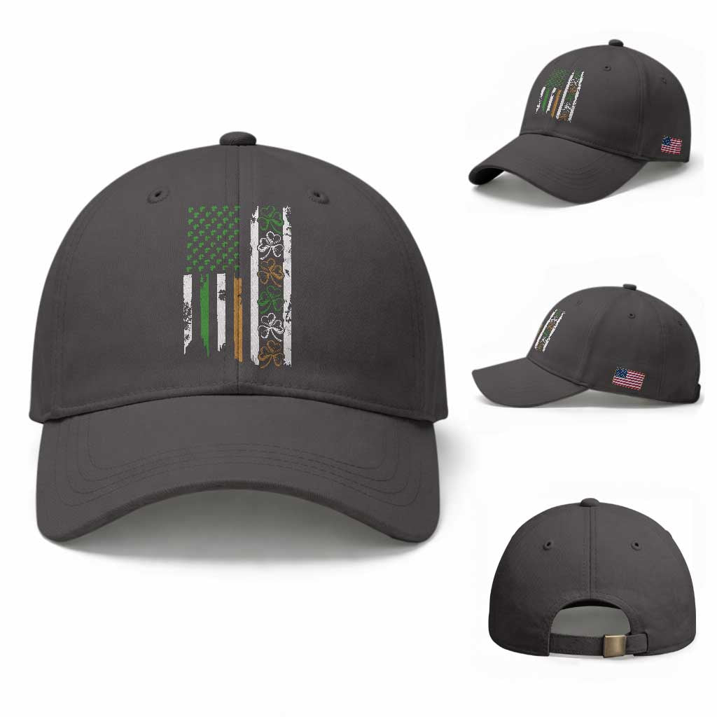 Funny Irish American Vintage Shamrock Flag Baseball Cap