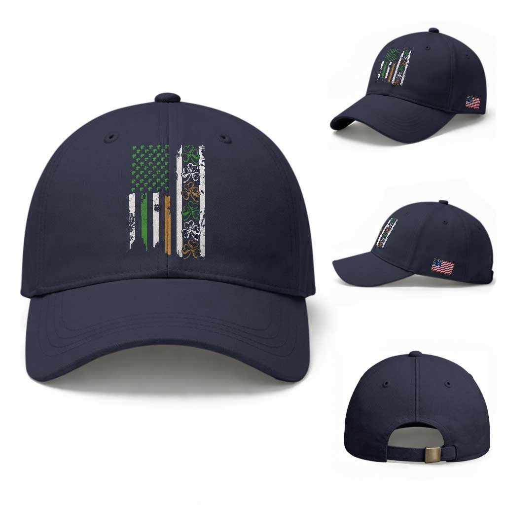Funny Irish American Vintage Shamrock Flag Baseball Cap