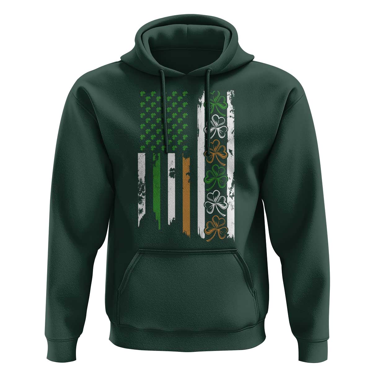 Funny Irish American Vintage Shamrock Flag Hoodie