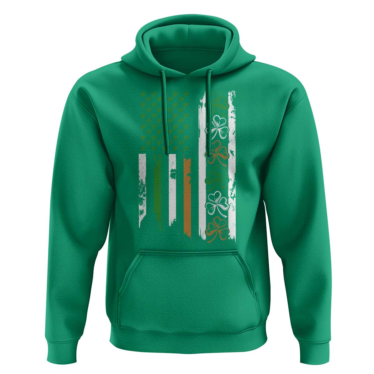 Funny Irish American Vintage Shamrock Flag Hoodie