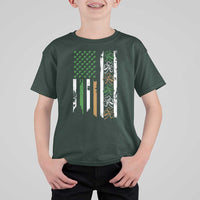 Funny Irish American Vintage Shamrock Flag T Shirt For Kid