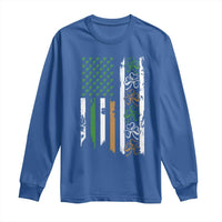 Funny Irish American Vintage Shamrock Flag Long Sleeve Shirt