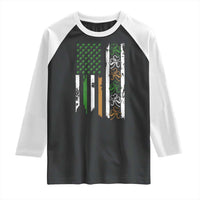 Funny Irish American Vintage Shamrock Flag Raglan Shirt