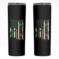 Funny Irish American Vintage Shamrock Flag Skinny Tumbler
