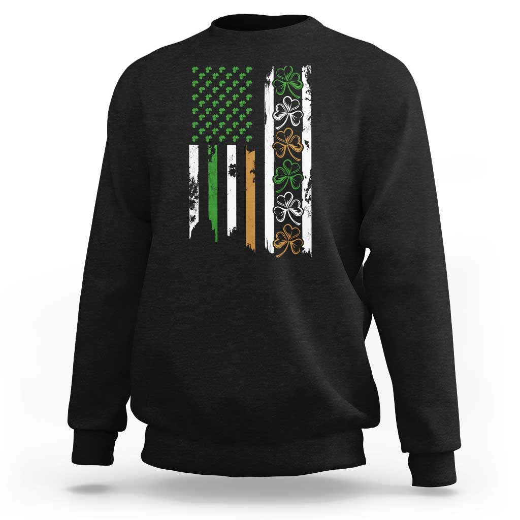 Funny Irish American Vintage Shamrock Flag Sweatshirt