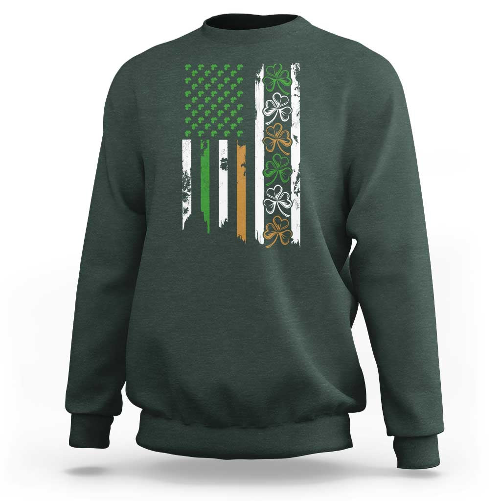Funny Irish American Vintage Shamrock Flag Sweatshirt
