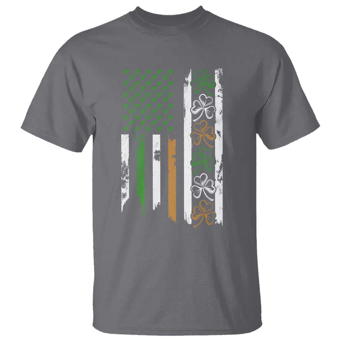 Funny Irish American Vintage Shamrock Flag T Shirt