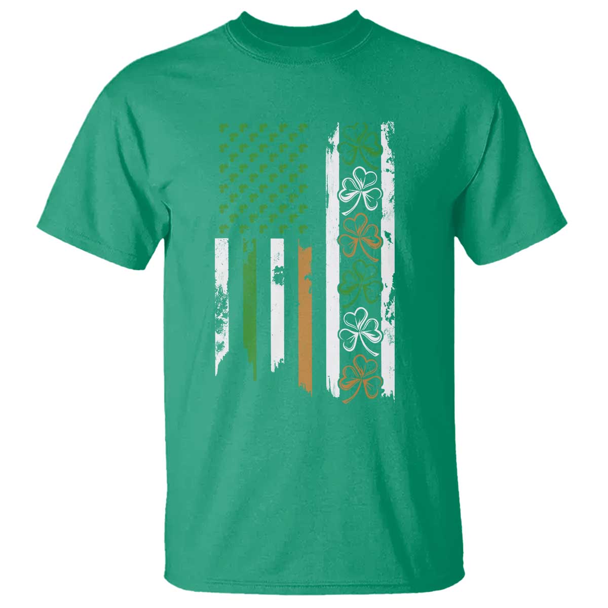 Funny Irish American Vintage Shamrock Flag T Shirt