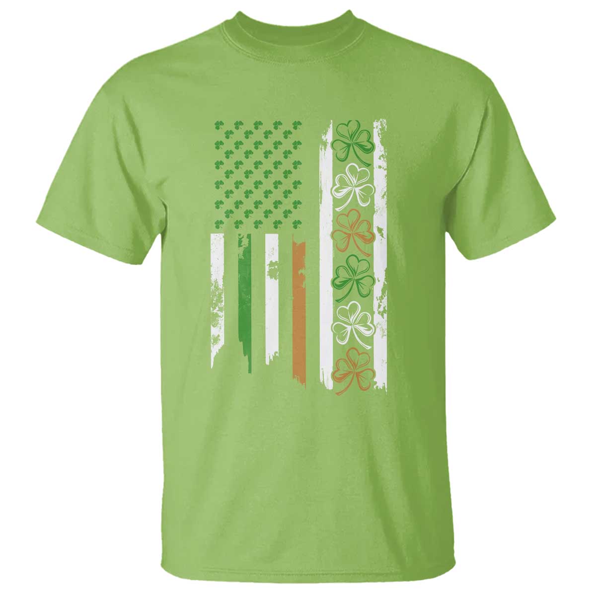 Funny Irish American Vintage Shamrock Flag T Shirt