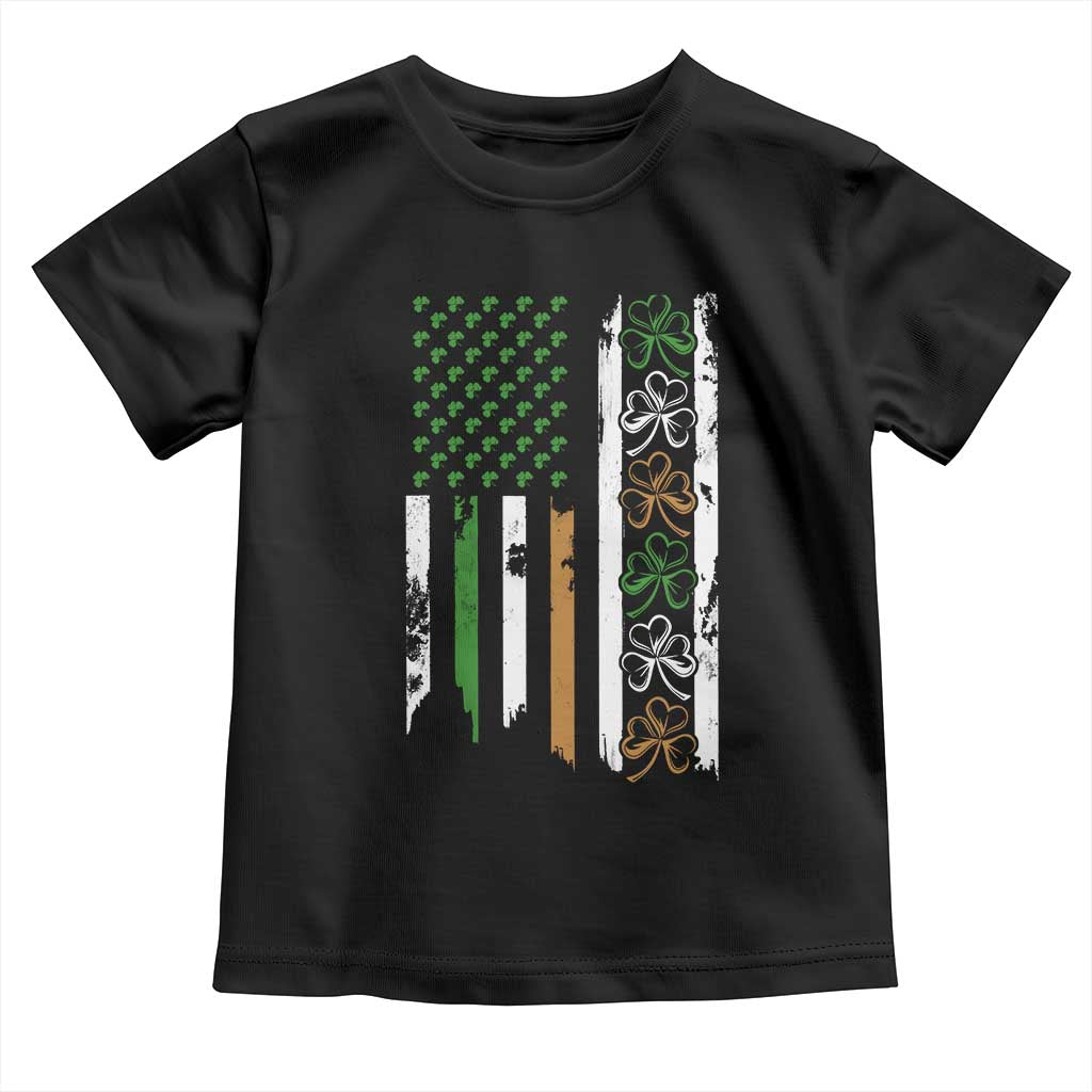 Funny Irish American Vintage Shamrock Flag Toddler T Shirt