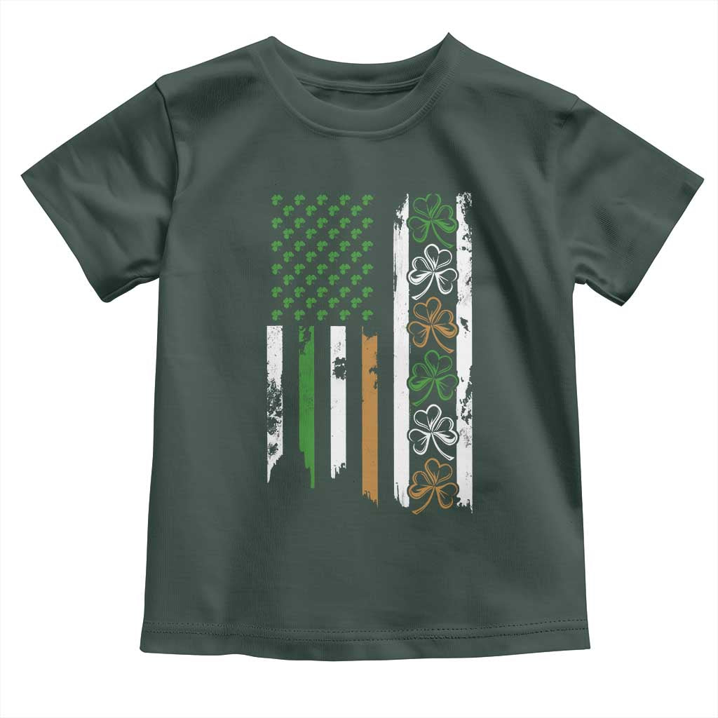 Funny Irish American Vintage Shamrock Flag Toddler T Shirt