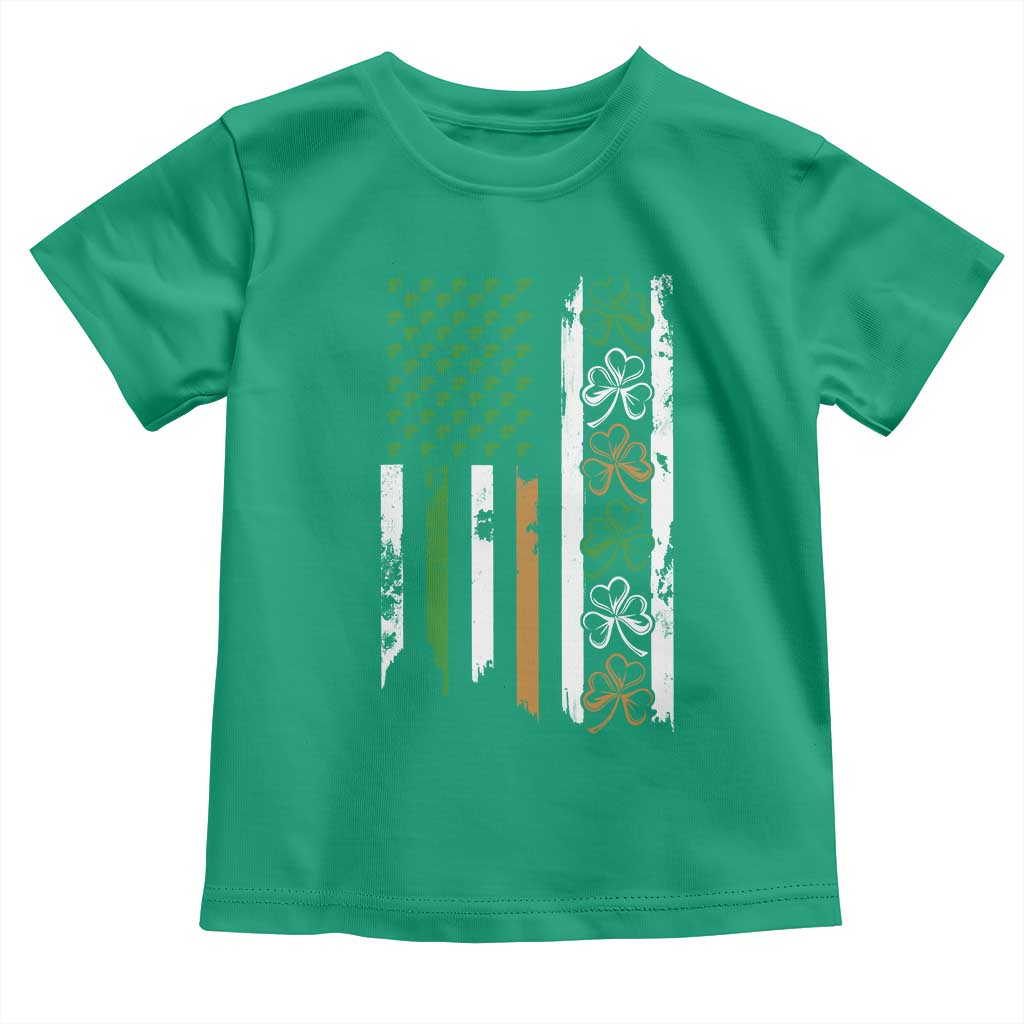 Funny Irish American Vintage Shamrock Flag Toddler T Shirt