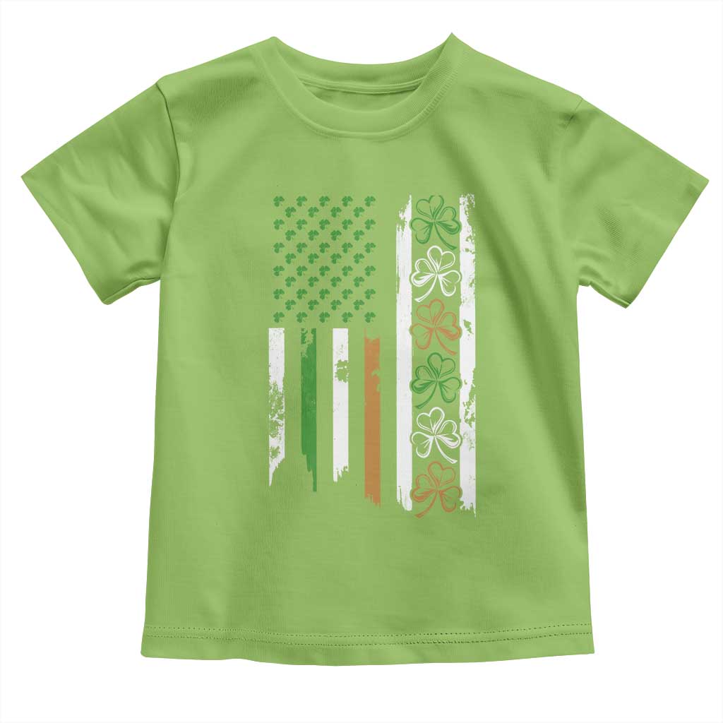 Funny Irish American Vintage Shamrock Flag Toddler T Shirt