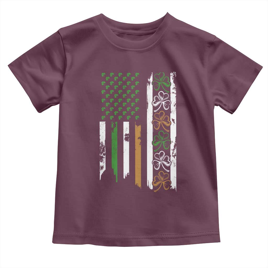 Funny Irish American Vintage Shamrock Flag Toddler T Shirt