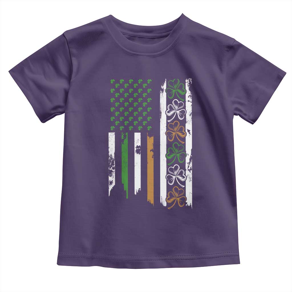 Funny Irish American Vintage Shamrock Flag Toddler T Shirt